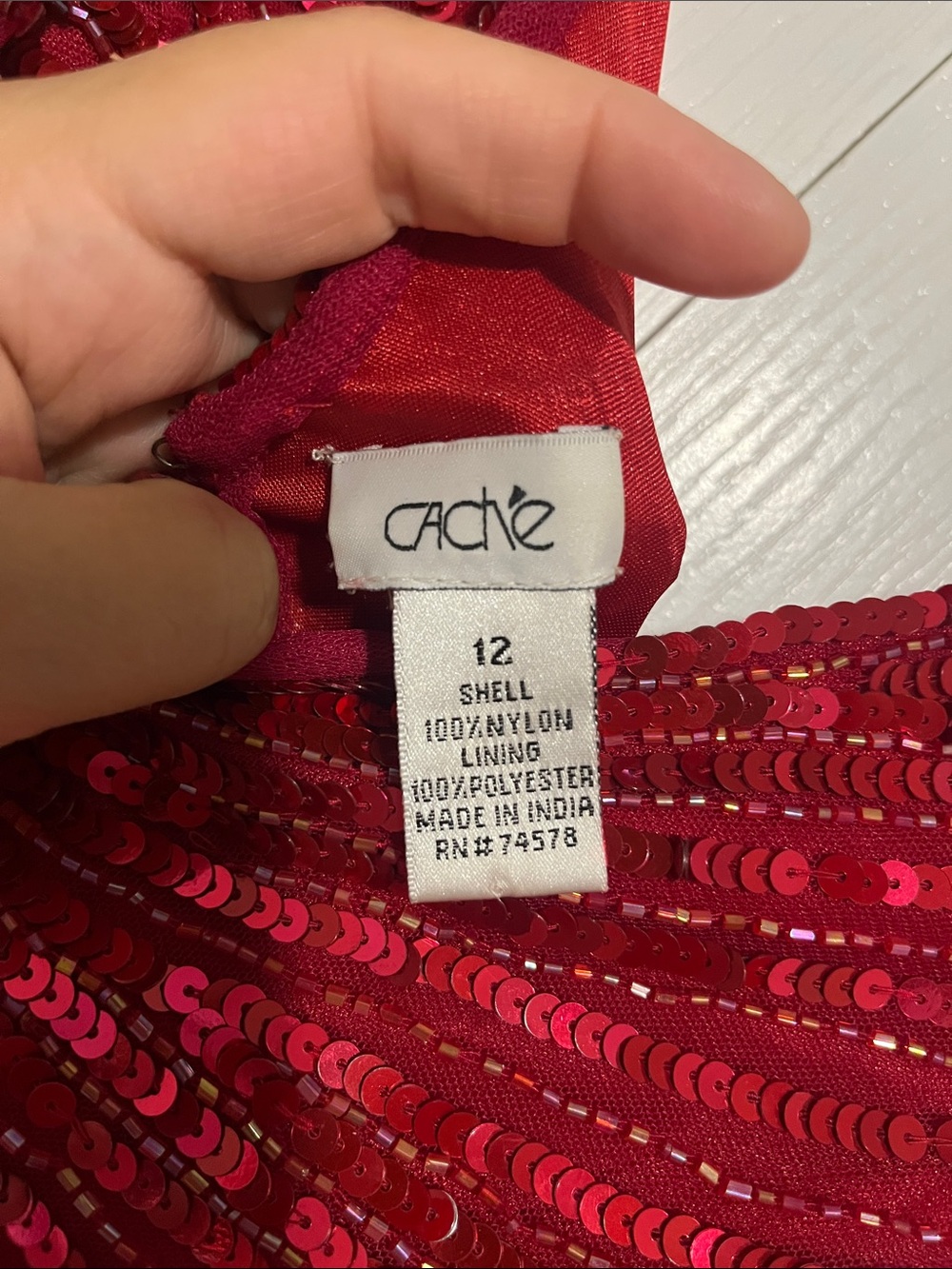 Cache Sequined Red Maxi Dress - Picture 6 of 6